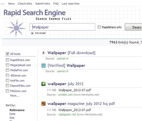 rapidshare search engine